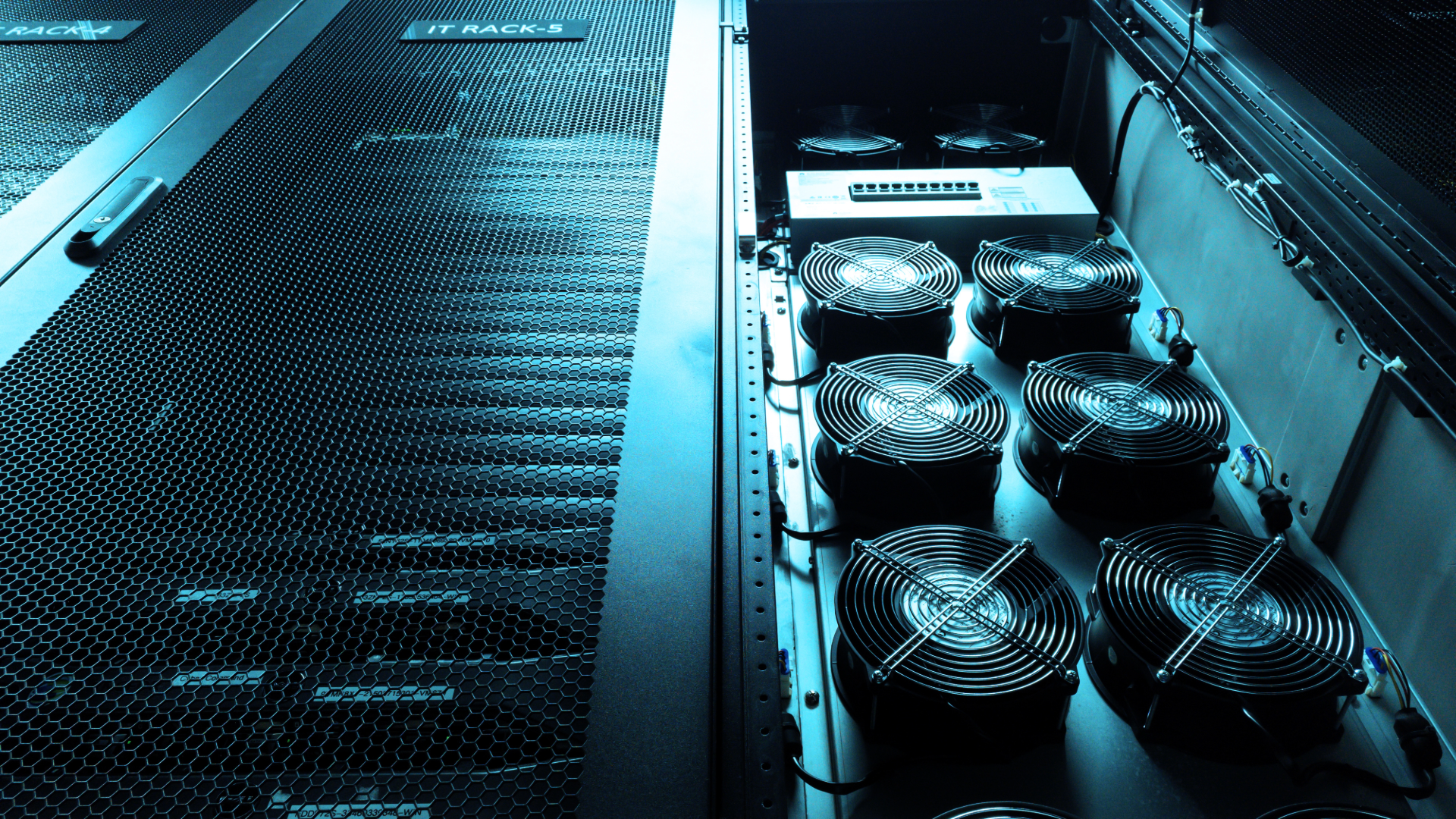 cooling fans inside a server rack